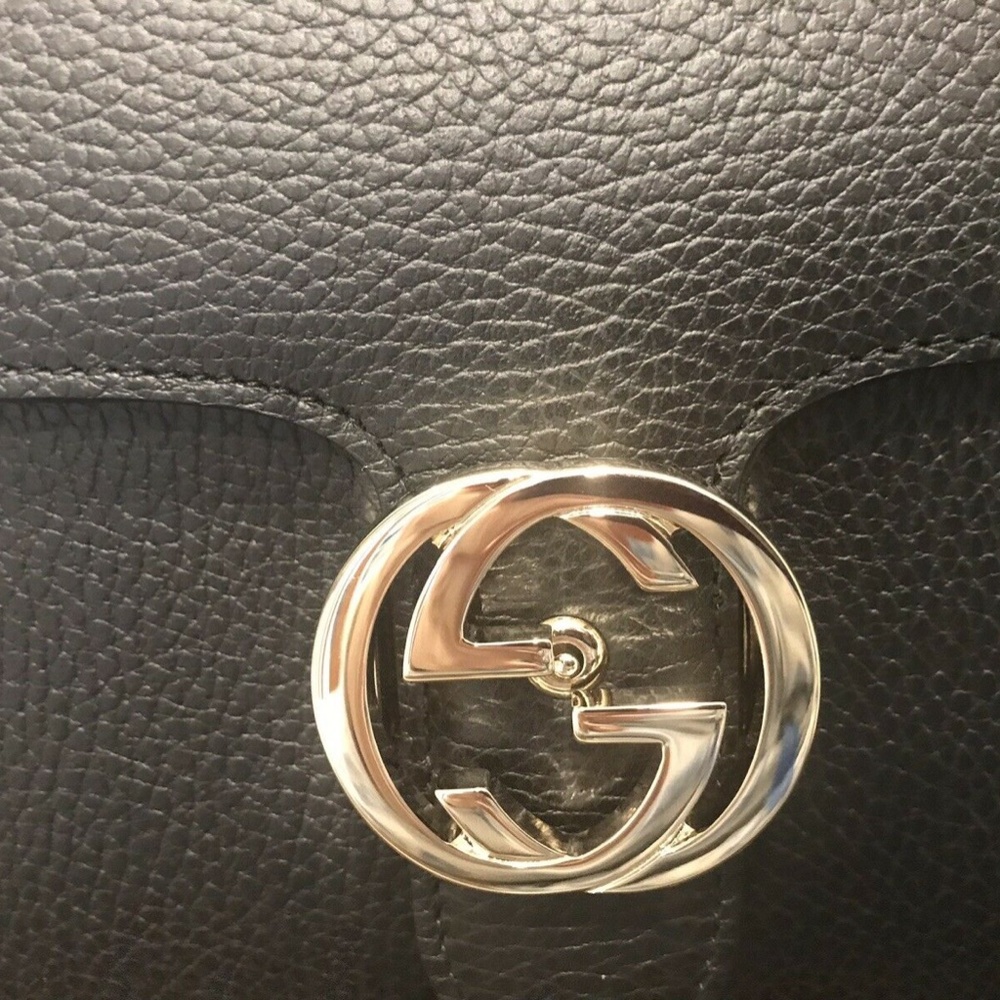 Gucci Interlocking Gg Black Medium Pebbled Leathe… - image 5